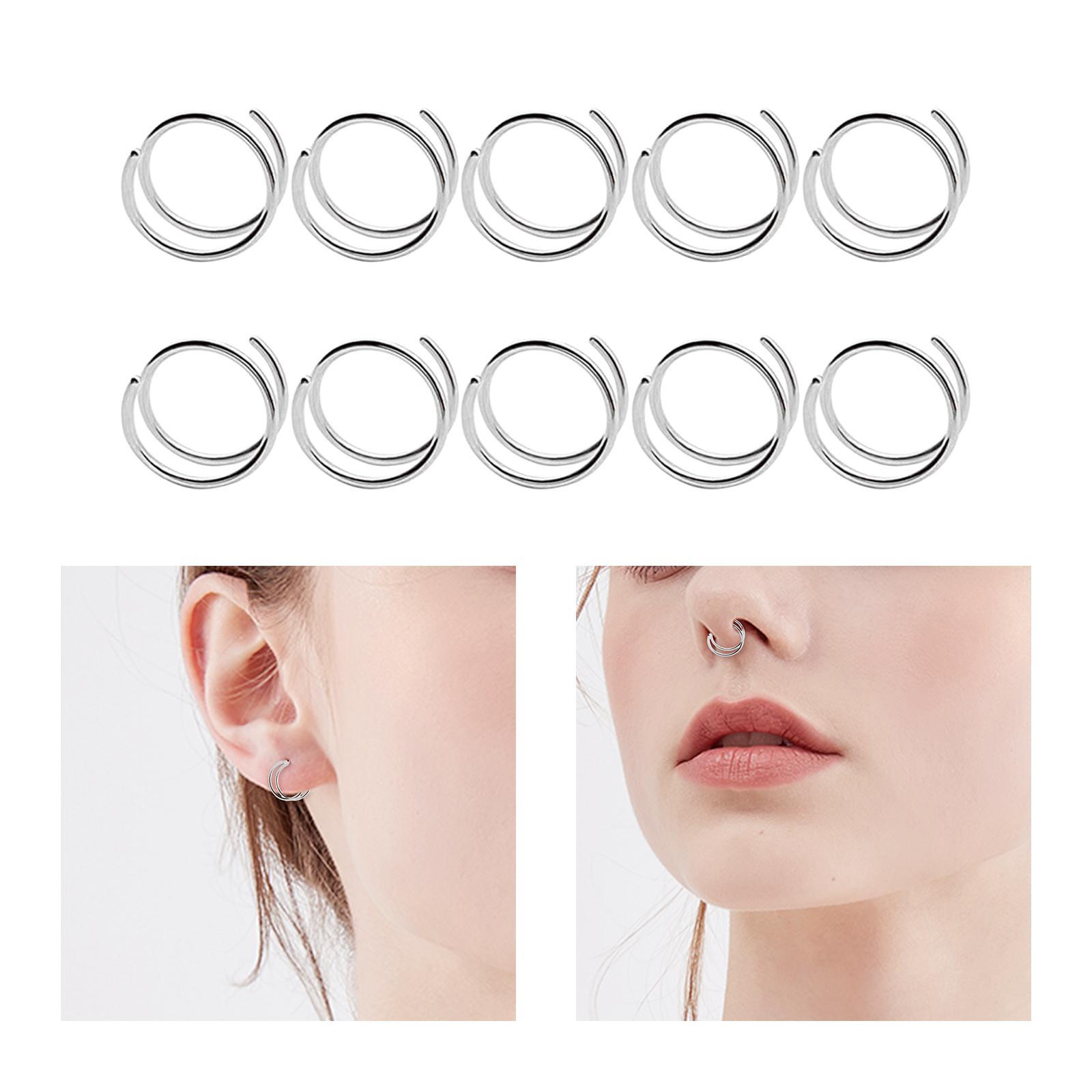 10 Count 6mm Nose Rings Spiral Nose Hoop  Birthday