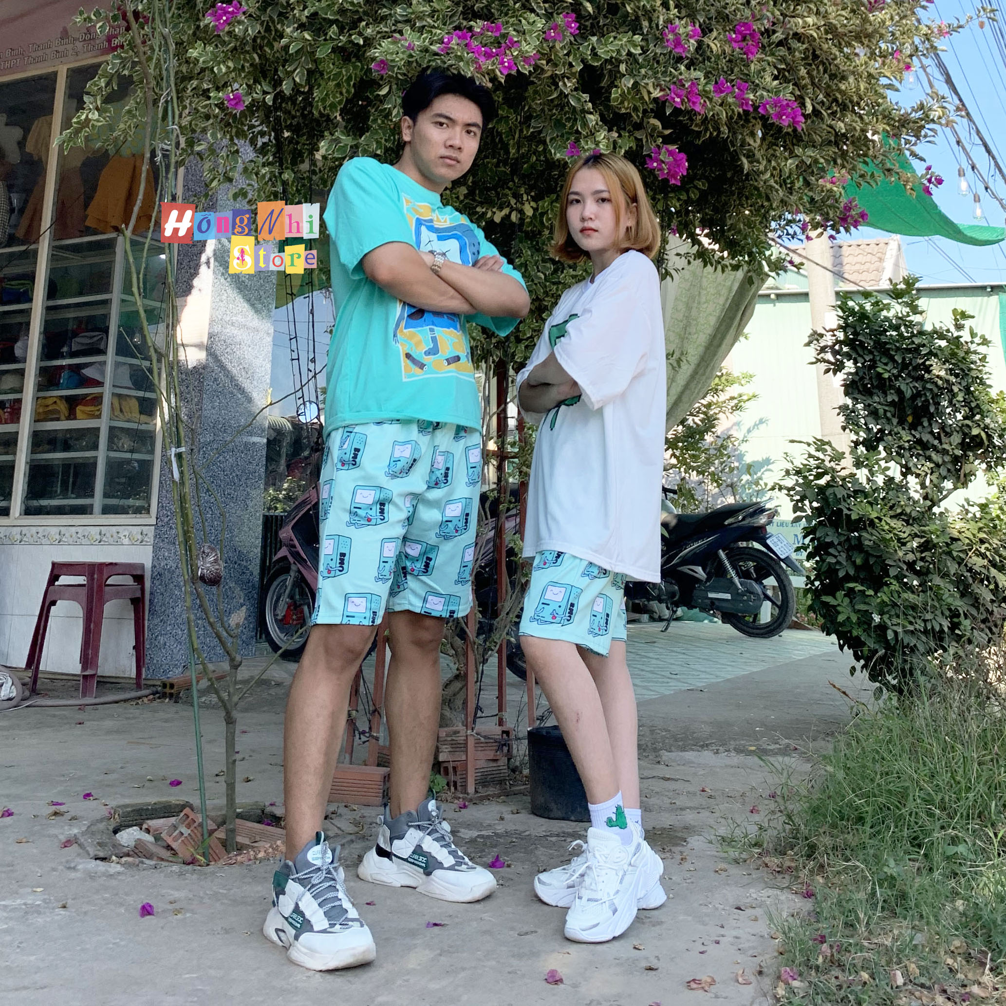 Quần Short Cartoon Unisex Hình Hộp Bmo - Quần Đùi Hoạt Hình Siêu Cute - MM