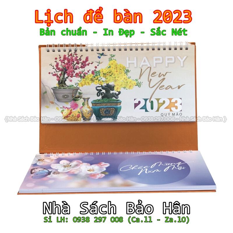 Lịch để bàn 2023 có lịch âm (kiểu chữ M ) có dải note ghi chú ngày, tuần, đủ ngày âm dương(mẫu ngẫu nhiên, nowship)