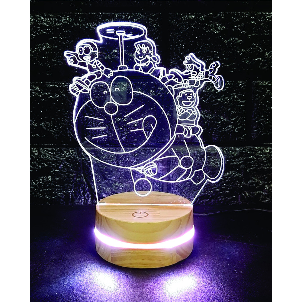 Doraemon 1, Đèn 3D led, Đèn ngủ thay đổi 16 màu