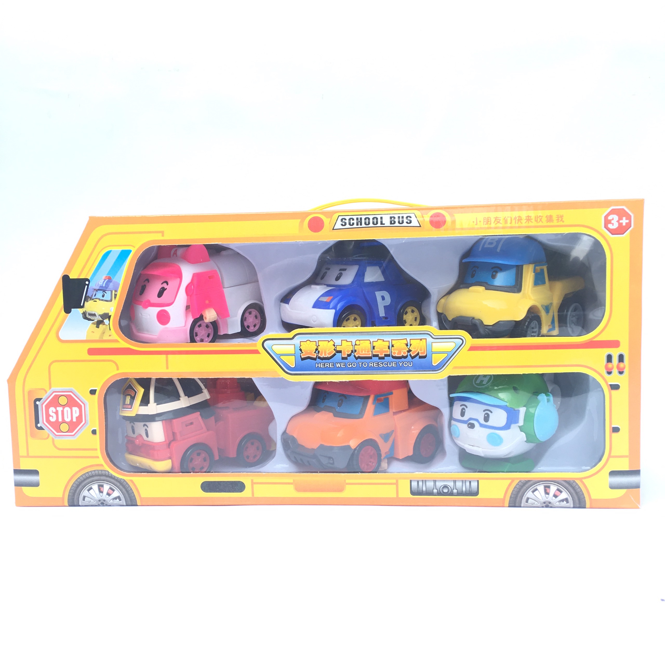 Đồ chơi trẻ em xe Bus Đội bay siêu đẳng Biến Hình Robocar Poli và những người bạn - Bộ 6 con