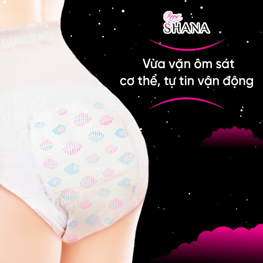 Combo 4 gói Băng vệ sinh quần Peppy Shana ngày đêm, mềm mại, thấm hút tối đa, chống tràn GÓI LỚN 10 quần/gói