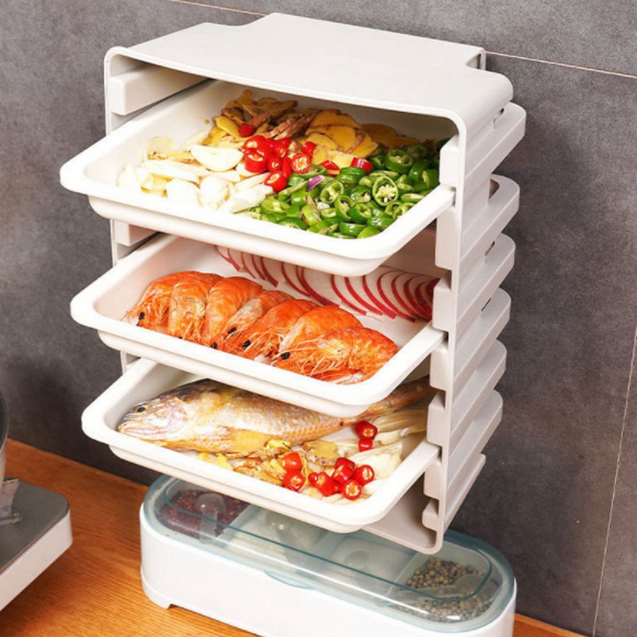 KỆ 6 TẦNG NHÀ BẾP ĐỂ GỌN ĐỒ ĐỂ BÀN HOẶC TREO TƯỜNG PP CAO CẤP