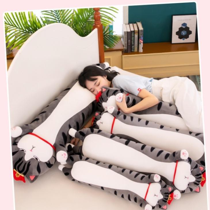 Gối ôm mèo hoàng thượng cho bé ngủ ngon – Quà tặng thú nhồi bông mèo mặt quạu siêu dễ thương – Size từ 60 đến 130 cm – Gấu bông mèo quý tộc
