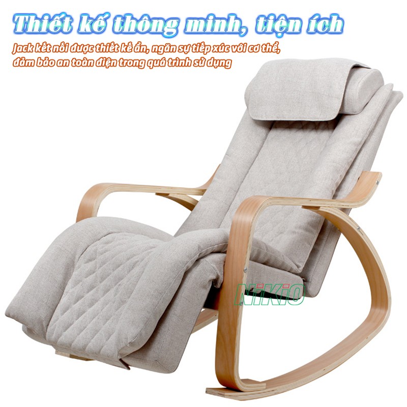 Ghế Massage Toàn Thân Nikio NK-155 - Kỹ Thuật Mát Xa Shiatsu Nhật Bản, Xoa Bóp Chuyên Sâu, Công Nghệ Rung Tần Số Cao Kết Hợp Nhiệt Hồng Ngoại Tân Tiến - Ghế Bập Bênh Thư Giãn, Giảm Stress Tại Nhà - Cải Thiện Sức Khỏe Và Chất Lượng Giấc Ngủ