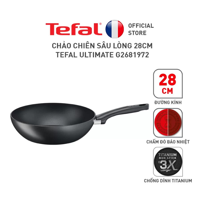Chảo chiên sâu lồng Tefal Ultimate 28cm - Hàng chính hãng