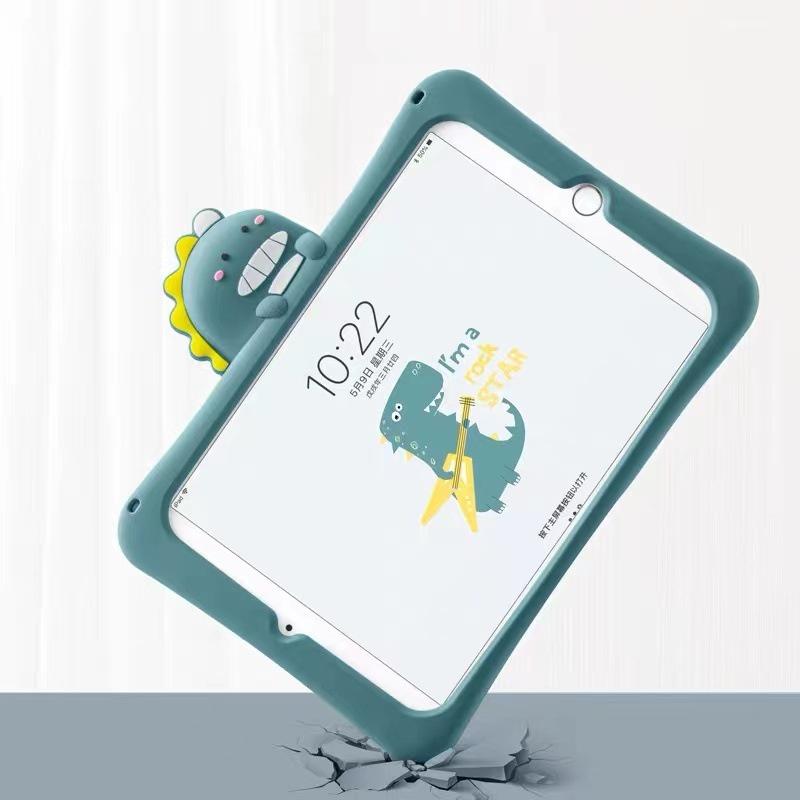 Ốp cho iPad mini, iPad Air, iPad Pro các dòng máy chất liệu silicon hình khủng long dễ thương - Mã TZAT907
