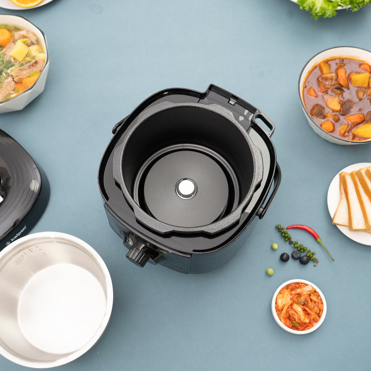 Nồi áp suất điện lòng nồi Inox 304 Kalpen P7 dung tích 3L công suất 700W bảo hành 2 năm - Hàng chính hãng