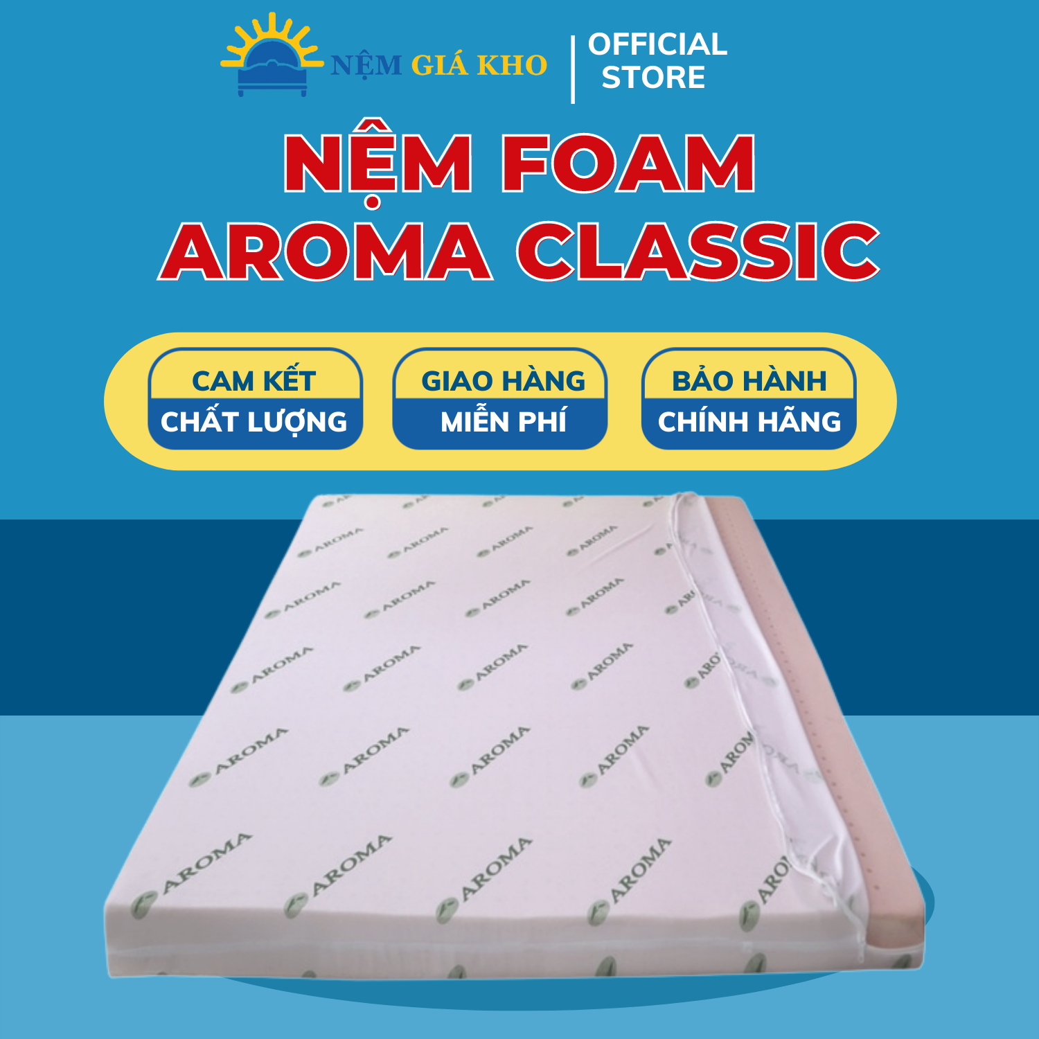 Nệm Foam Aroma Classic Êm Ái Thoáng Khí Góp Phần Tạo Nên Sự Tinh Tế Nhã Nhặn Cho Căn Phòng