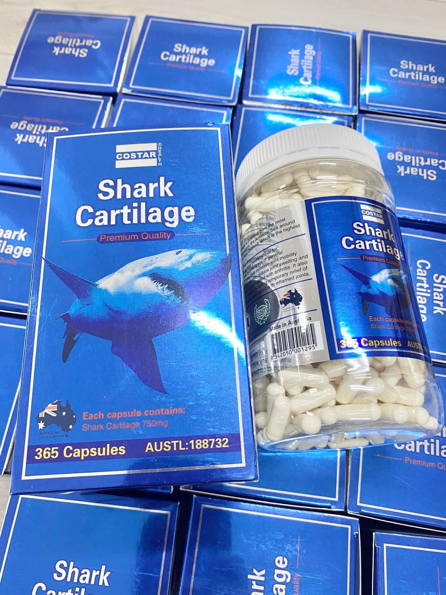 Viên uống xương khớp sụn cá mập Shark Cartilage Costar hỗ trợ tạo chất nhờn cho khớp hộp 30/120/365 viên