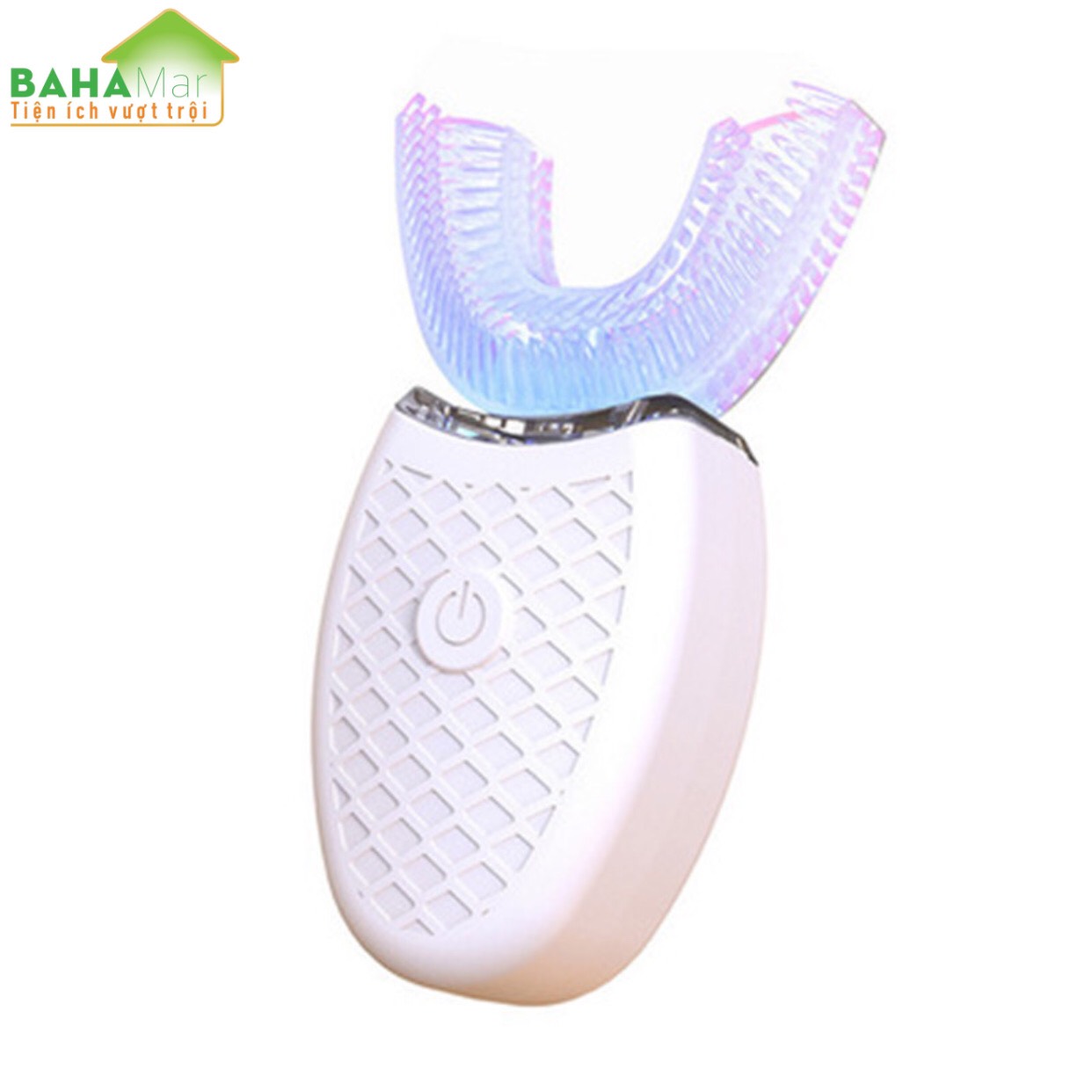 BÀN CHẢI ĐÁNH RĂNG ĐIỆN TỰ ĐỘNG CHỮ U 360 ĐỘ CÓ ÁNH SÁNG XANH KHỬ TRÙNG BAHAMAR làm cho việc đánh răng trở nên dễ dàng và sạch sẽ toàn bộ mặt trước