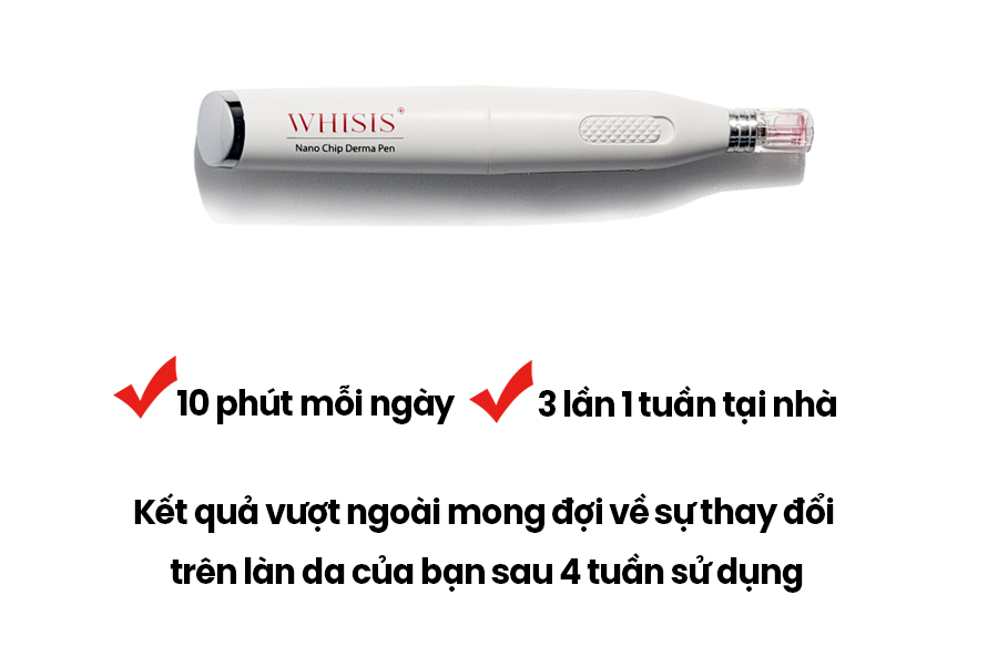 Máy Đẩy Tinh Chất WHISIS Nano Chip Derma Pen Xóa Mờ Sạm Nám, Tái Tạo Da