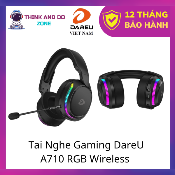 Tai Nghe Gaming DareU A710 RGB Wireless - Hàng Chính Hãng