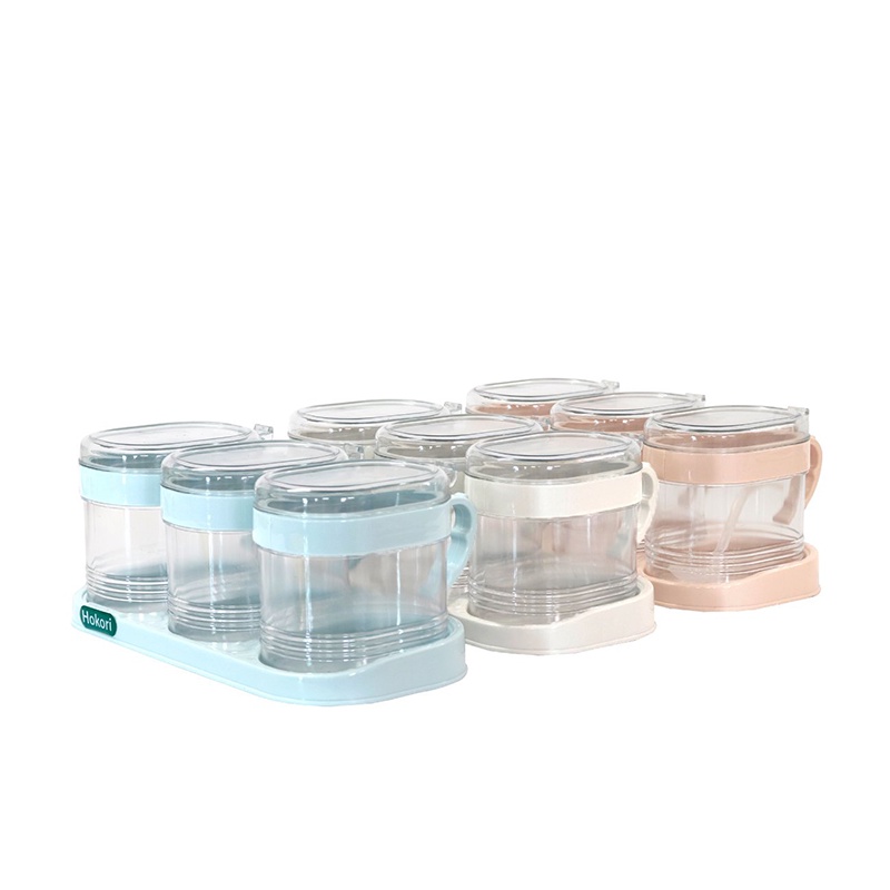 BỘ 3 LỌ ĐỰNG GIA VỊ HOKORI - HT