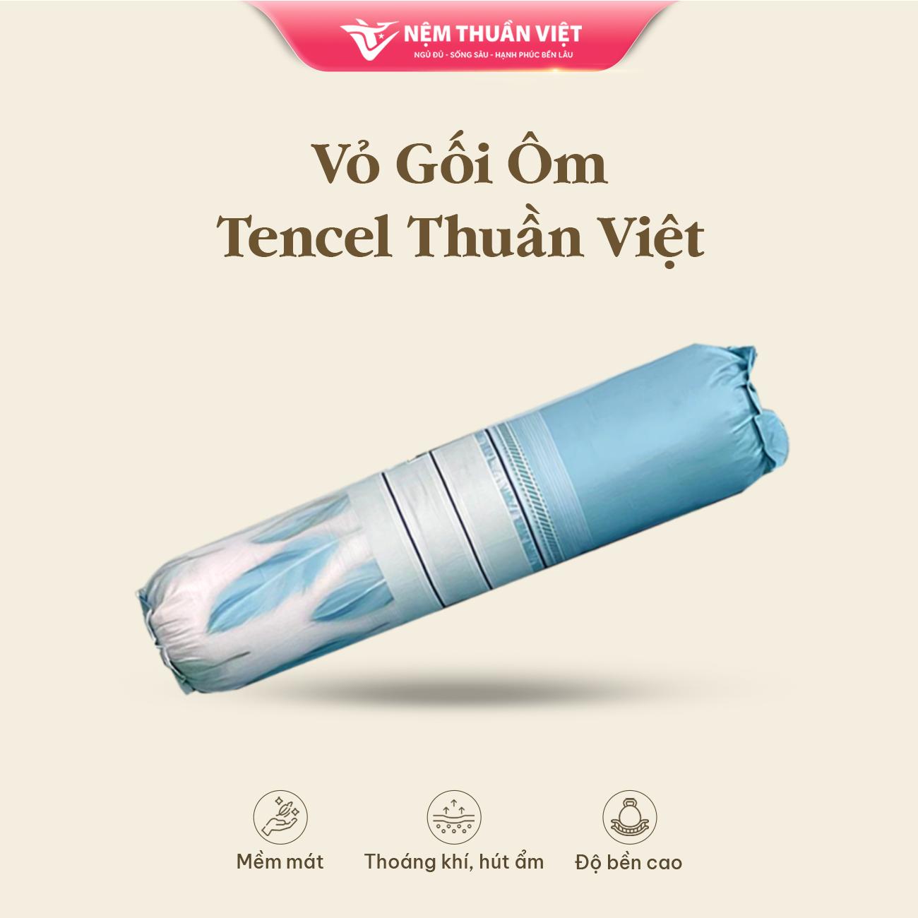 Hình ảnh Vỏ Áo Gối Ôm Thuần Việt - Lụa Tencel Thoáng Mát, Thấm Hút Mồ Hôi Tốt - Họa Tiết Hoa Văn - Đa Dạng Họa Tiết