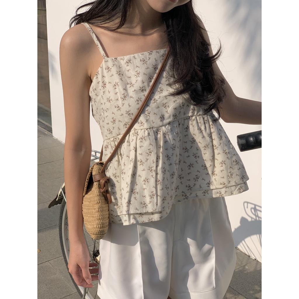 Áo 2 dây may 2 lớp kiểu in họa tiết TKA312 LOLLIE STUDIO