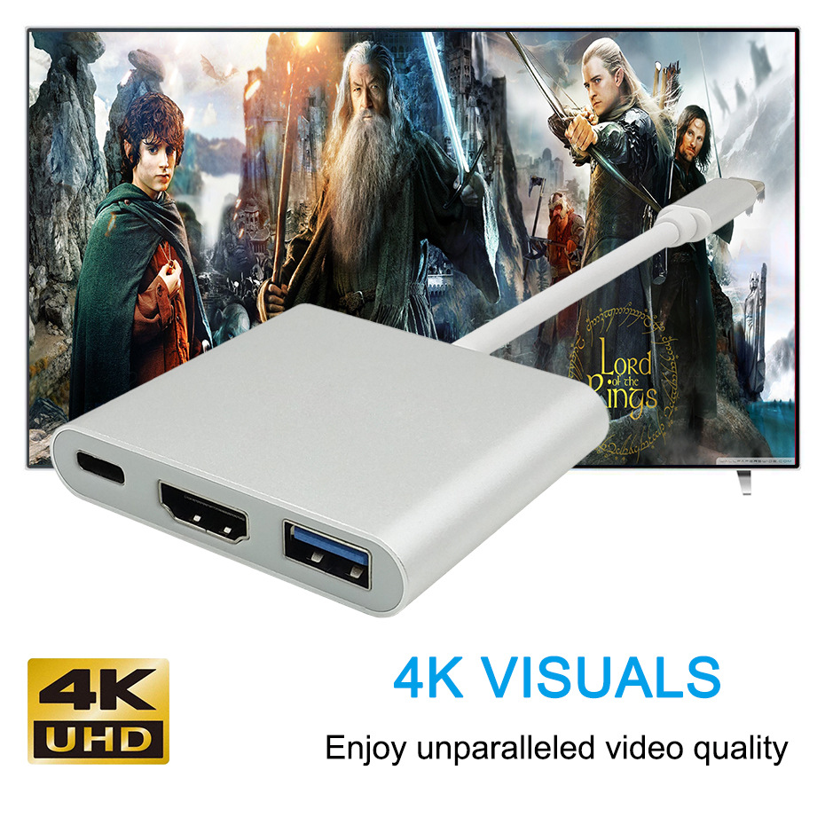 Cáp Chuyển Tín Hiệu Usb 3.1 Type-C Sang HDMI 1080P, Type-C Và Usb 3.0