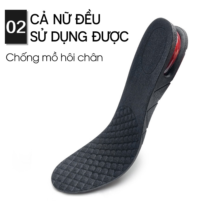 Lót giày tăng chiều cao 5cm có đệm khí,Thoáng khí, êm chân-G5568