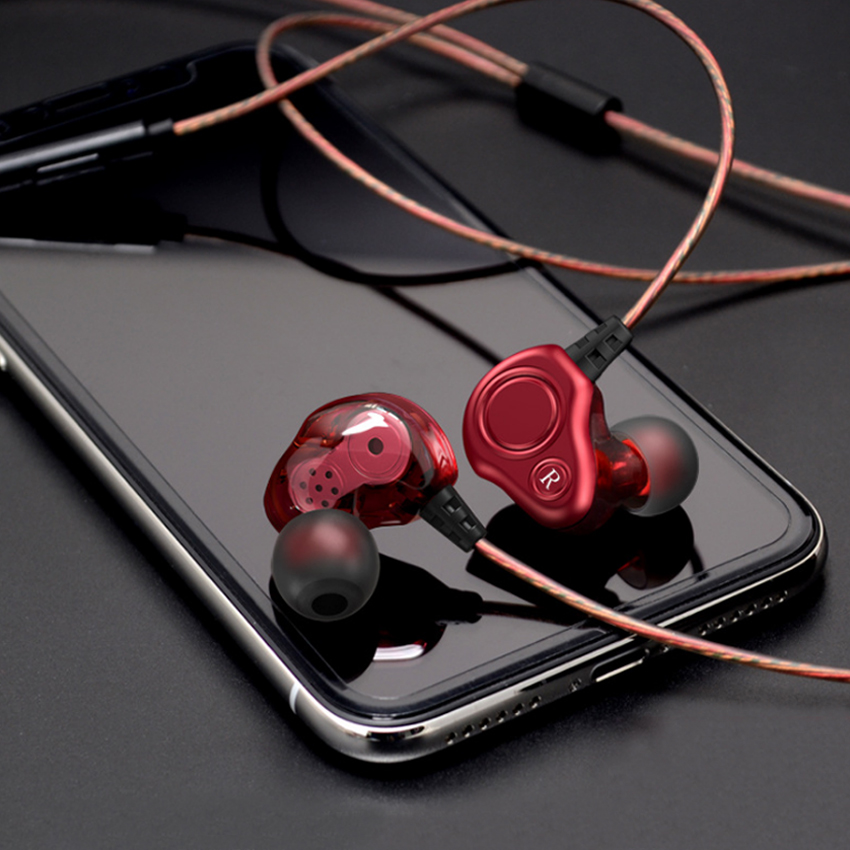 Tai Nghe Wutsun S200 Stereo Earphone Sport (Đỏ) + Tặng Đệm Nhét Tai Thay Thế - Hàng Chính Hãng