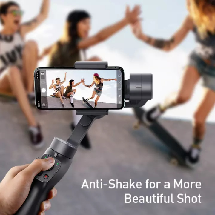 Gậy chụp ảnh selfie bluetooth không dây Baseus Handheld Gimbal Stabilizer Control Smartphone với 3 trục Gimbal ổn định, cho hình ảnh sắc nét cả trong nhà và ngoài trời