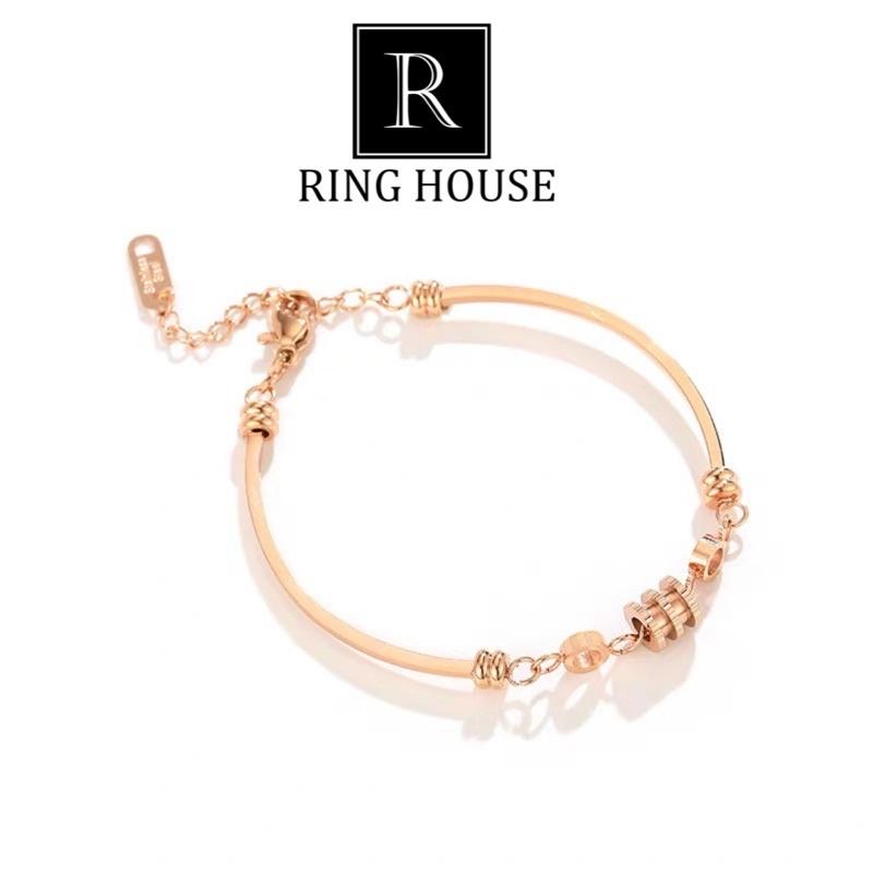 Lắc Tay Vòng Tay Nữ Titan Khối Trụ Vàng Gold Đẹp Ring House