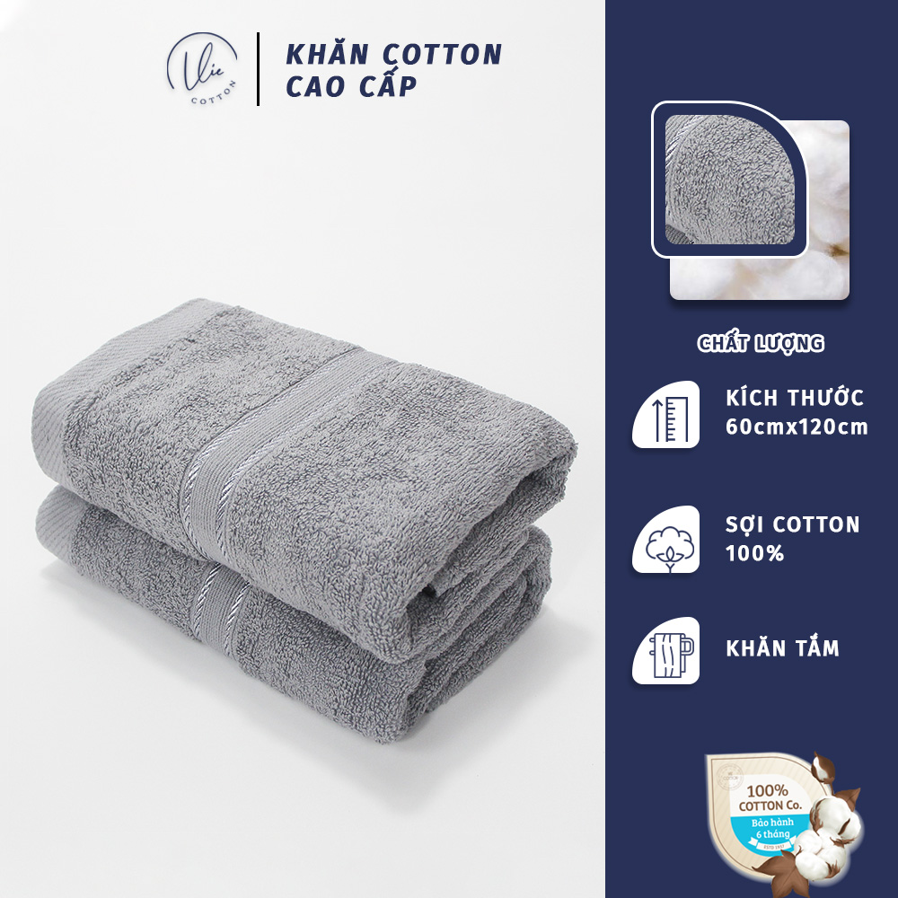 Khăn Tắm VieCotton 100% Cotton Cao Cấp Kích Thước 60x120cm Siêu Dày Siêu Mềm Mịn Thấm Hút