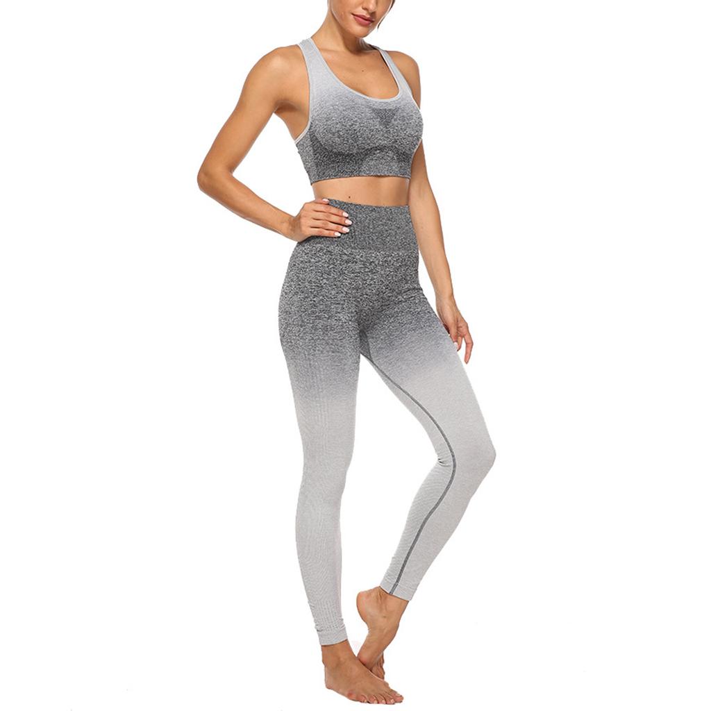 Women 2 Pieces Tracksuit Sports Bra Legging Pants Yoga Set Outfit