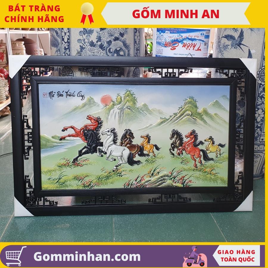 Tranh Gốm Tranh Sứ Mã Đáo Thành Công- Gốm Sứ Bát Tràng- Gốm Minh An
