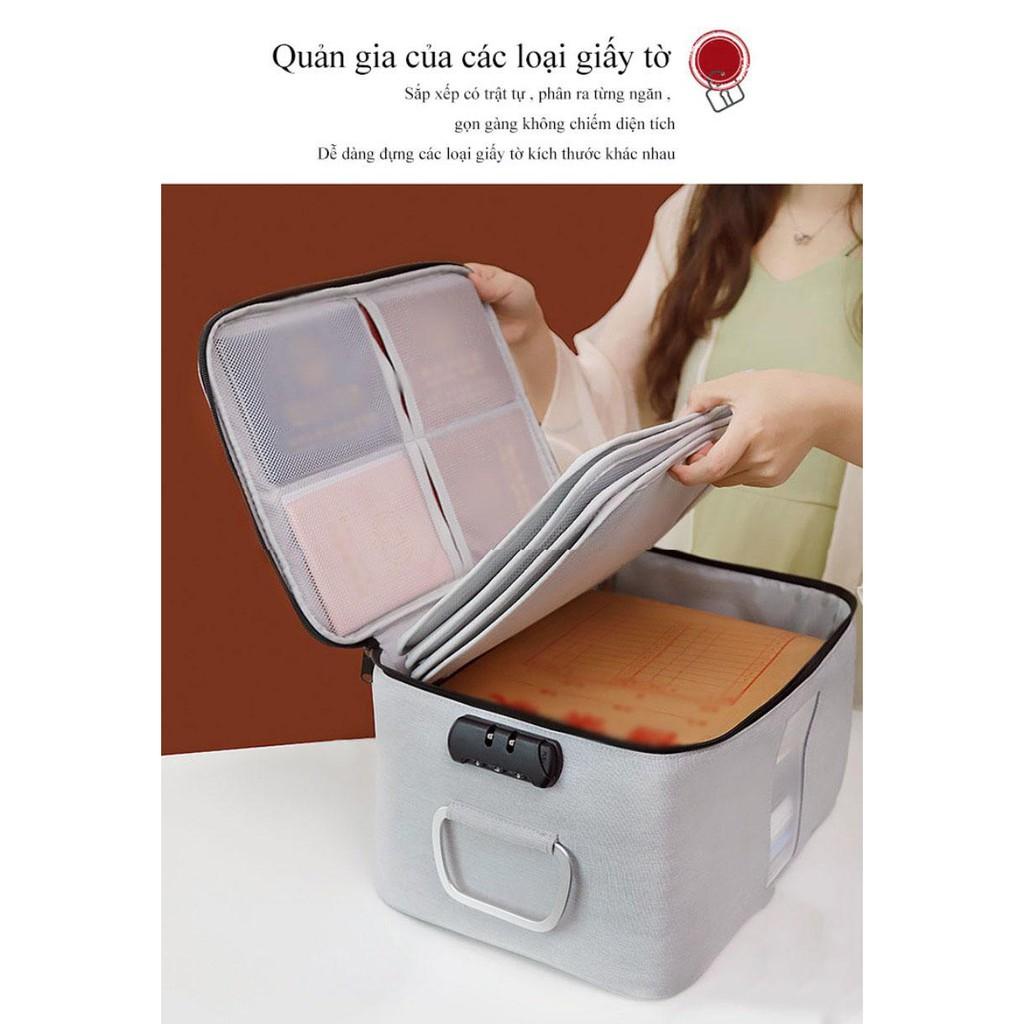 Cặp đựng tài liệu giấy tờ 5 tầng khóa mật khẩu Document Home Safe - AsiaMart
