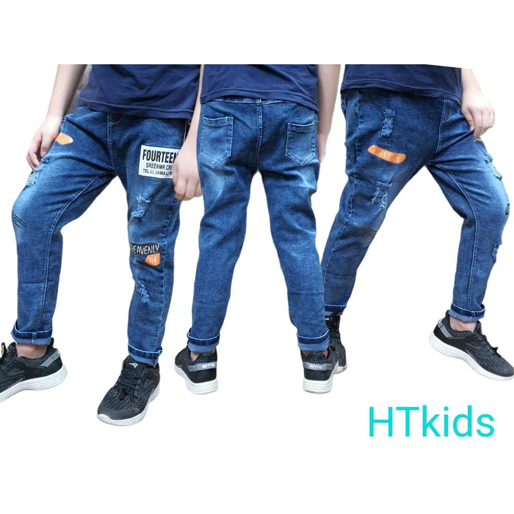 Combo 3 quần jean dài bé trai sz 25-33kg, chất bò mềm, co giãn