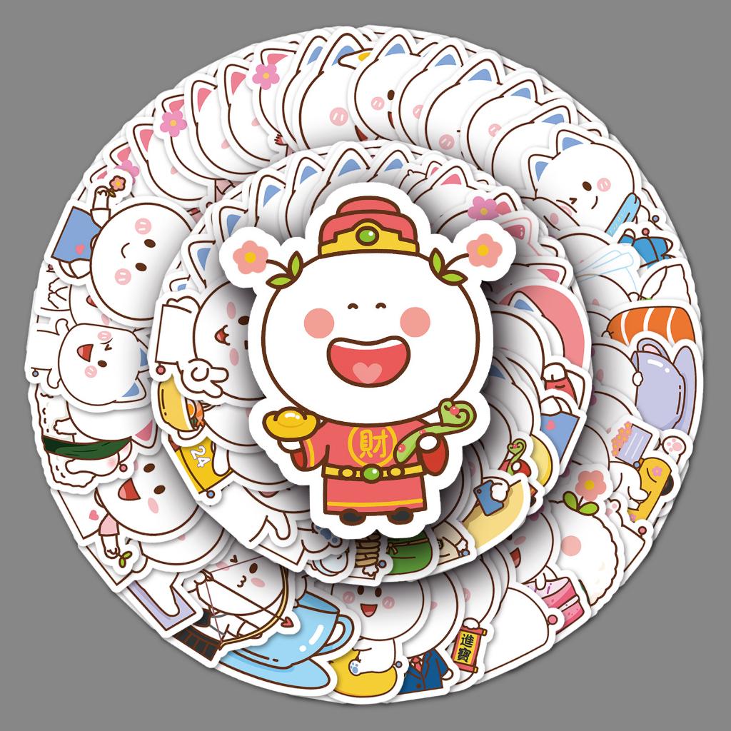 Sticker CHIBI NHỊ HOA 3 hoạt hình cute trang trí mũ bảo hiểm,guitar,ukulele,điện thoại,sổ tay,laptop-mẫu S124