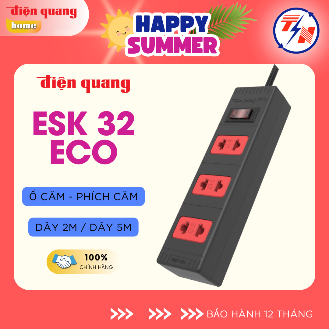 Ổ cắm Điện Quang ECO ĐQ ESK 32 ECO (3 lỗ 2 chấu)