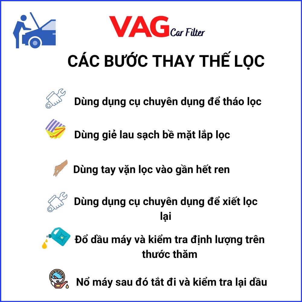 Lọc dầu, lọc nhớt động cơ cho xe ô tô Huyndai i10