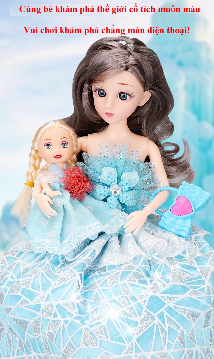 Bộ đồ chơi búp bê Barbie [Công chúa tuyết Elsa]-Hộp quà tặng sang trọng cho bé