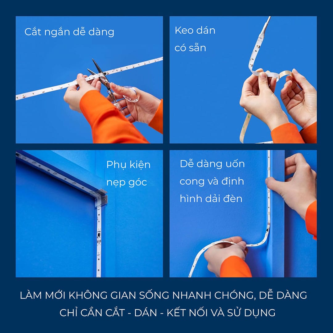 Đèn LED dây thông minh Wiz LightStrip RGBIC Matter &amp; Wifi, hiển thị 16 triệu màu, kết nối App