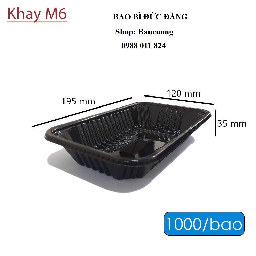 50 khay nhựa PET đen sâu lòng, đựng thịt, thực phẩm đông lạnh - đựng 300g (Mã M6 )