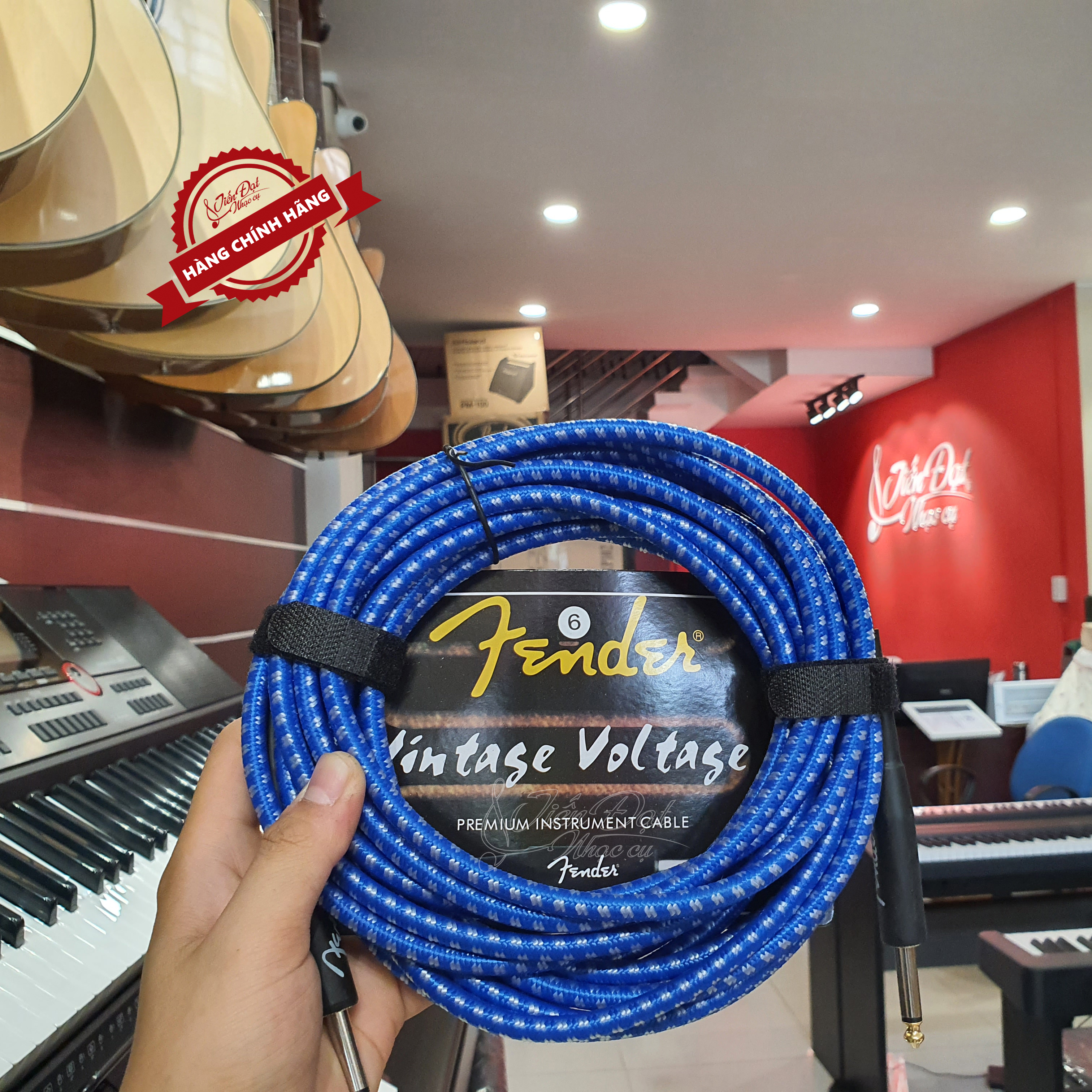 Dây Line Guitar Ra Loa Fender Loại 3m, 6m, 10m, Bọc Vải Chống Rối Và Không Bị Gãy Dập