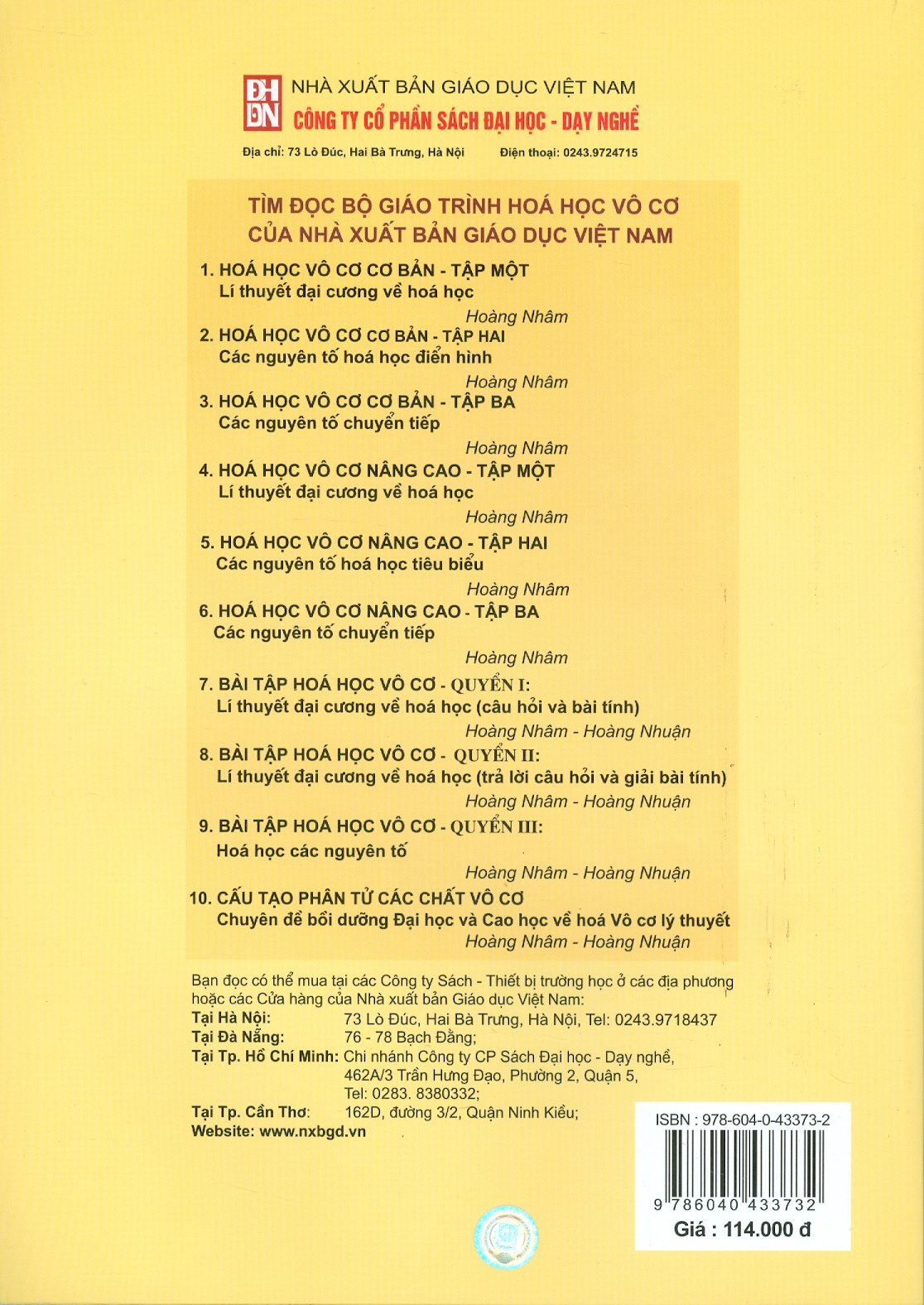 Hoá Học Vô Cơ Cơ Bản, Tập 2 - Các Nguyên Tố Hoá Học (Tái bản 2024) - Hoàng Nhâm - ảnh 3