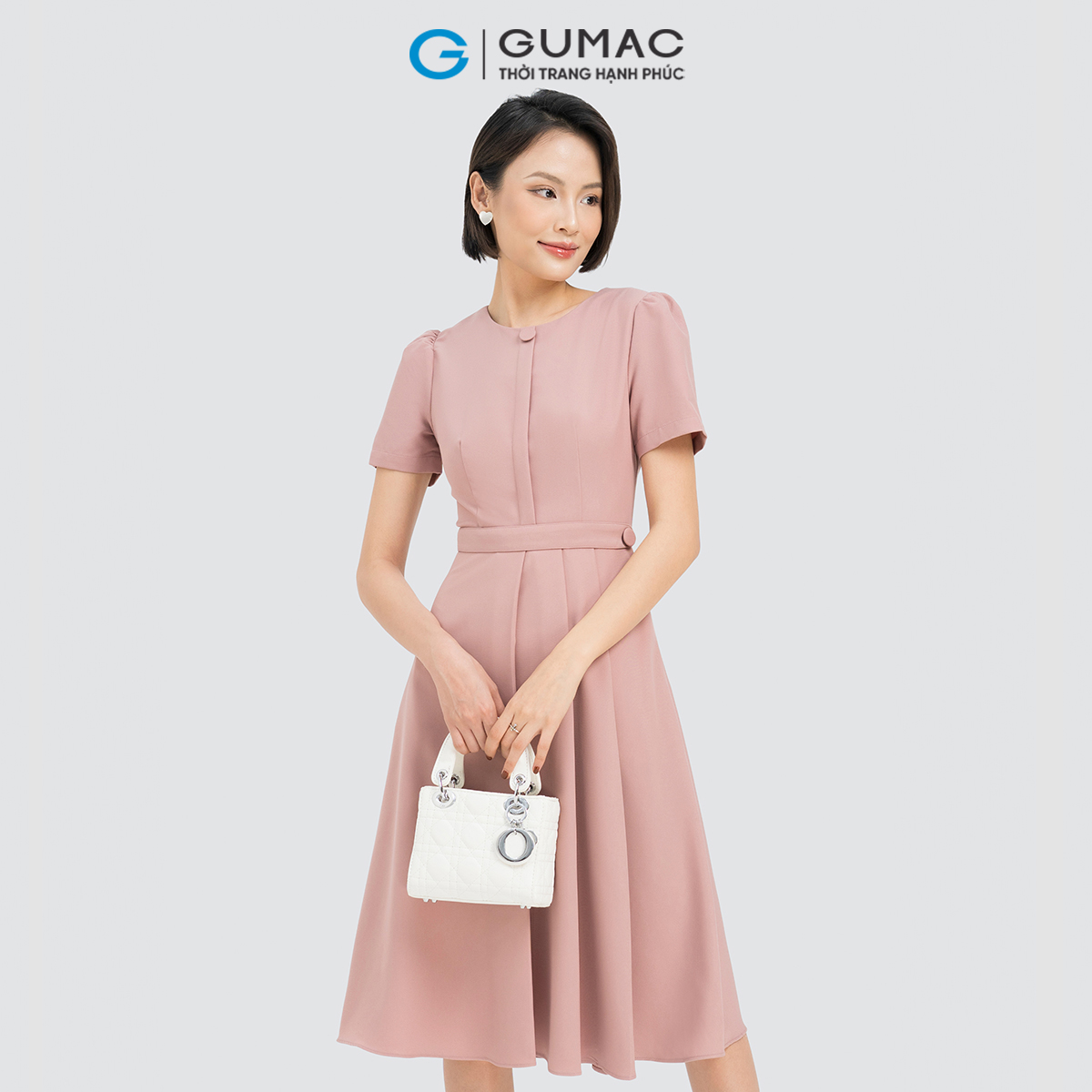 Đầm 2 nút eo GUMAC DD04027