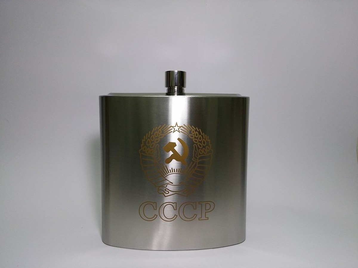 Bình inox in hình CCCP cao cấp 3.5 lít , loại dày 0.6 ly - 128OZ cao cấp