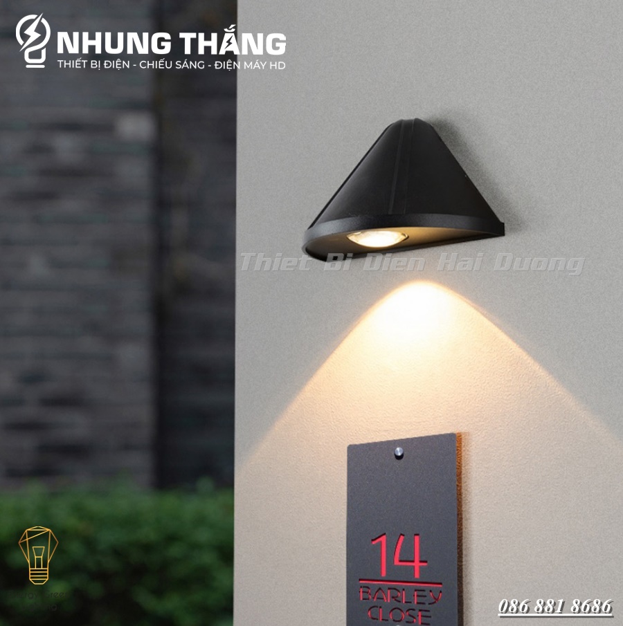 Đèn Tường Chiếu Biển Số Nhà - Rọi Tường DT-208 - Thân Nhôm - Ánh Sáng Vàng - Led Siêu Sáng 8w - Chống Nước - CÓ VIDEO