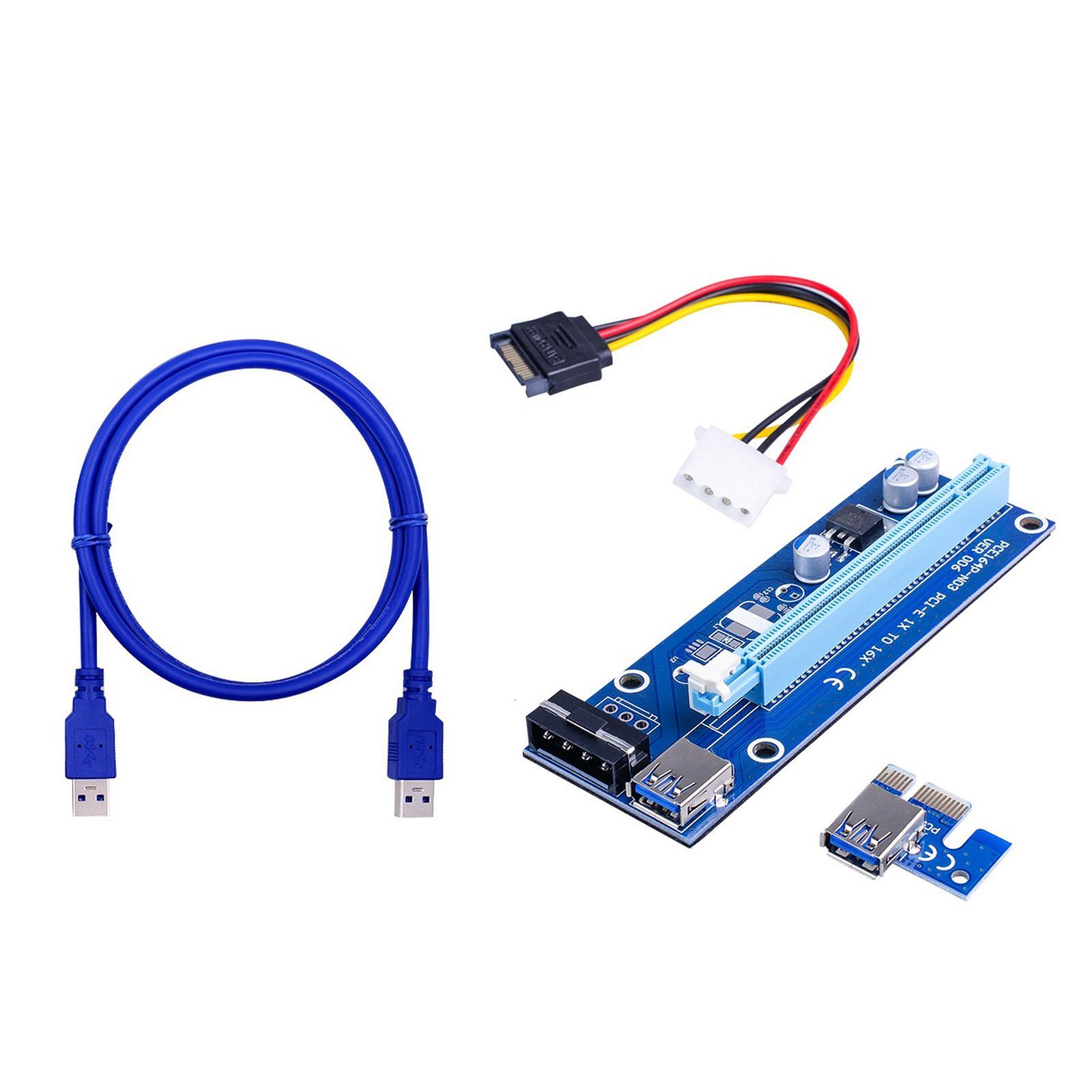 VER006S PCI- Card PCIE 1X to 16X USB 3.0  Power for