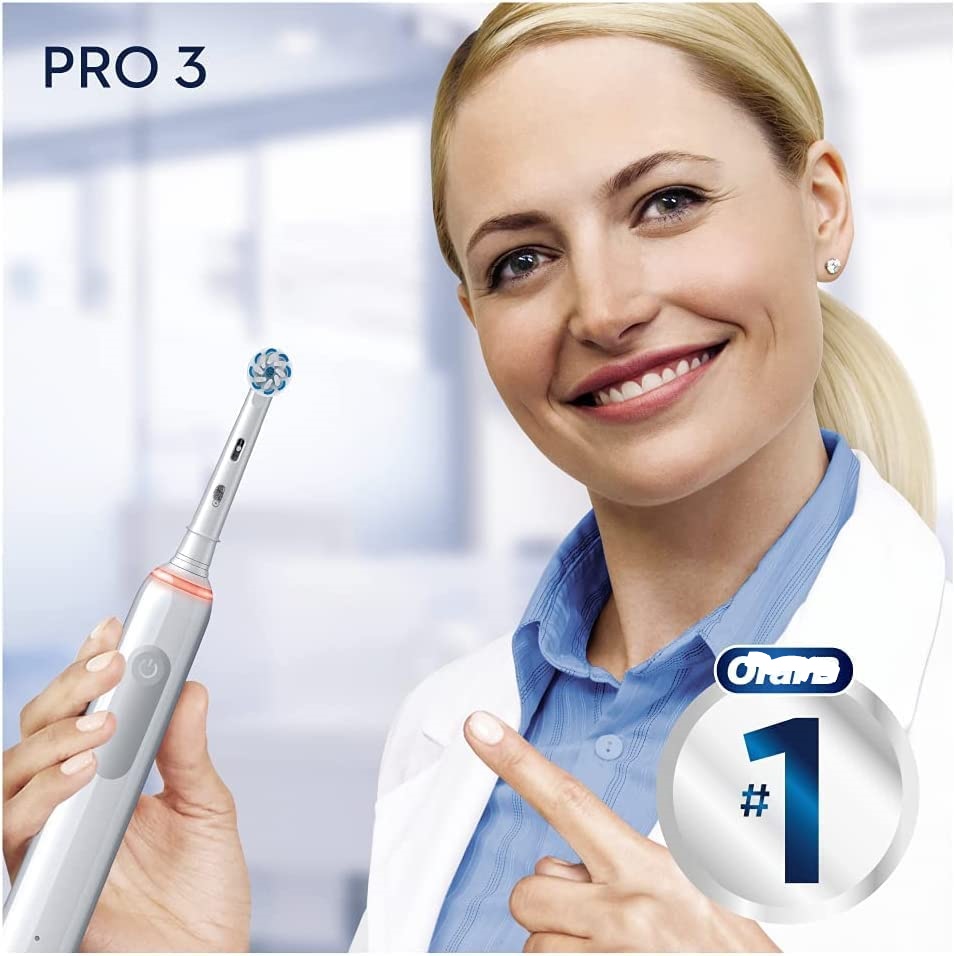 Bàn chải đánh răng điện Braun Oral-B Pro 3 3000 màu trắng Hàng CHính Hãng