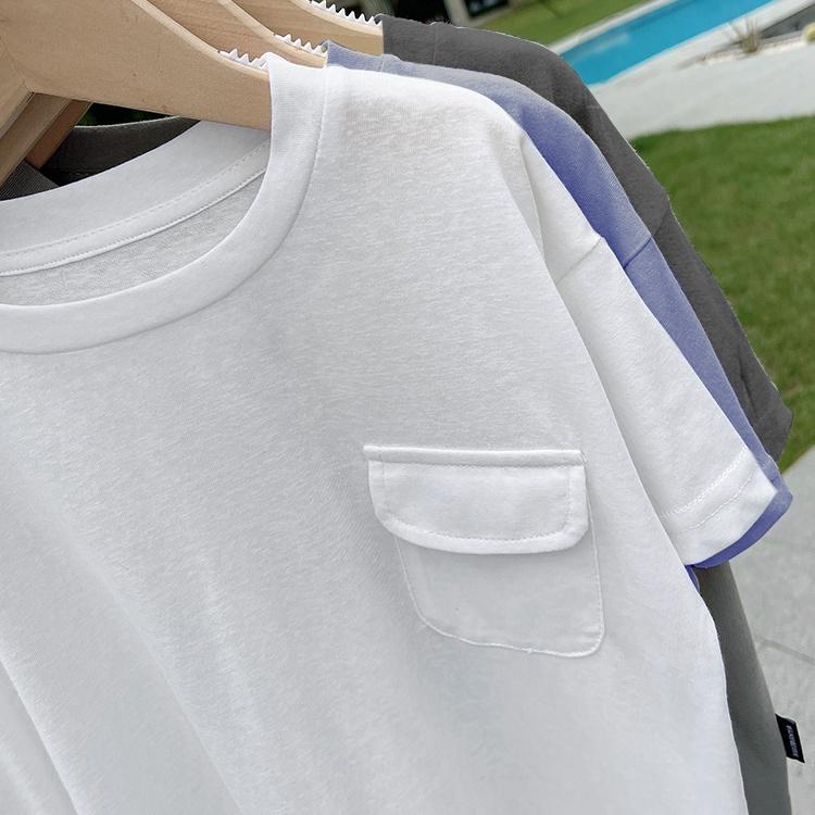 Áo thun bé trai bé gái ngắn tay cổ tròn cotton trơn co mềm mại thoáng mát Magickids Quần áo trẻ em đi học đi chơi