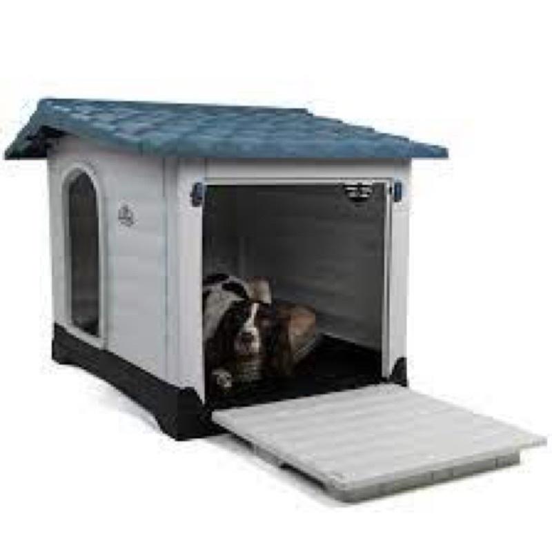 Nhà/ Chuồng cho chó  bằng nhựa 2 cửa có hiên XINDING Pet House 424 sử dụng ngoài trời cho thú cưng