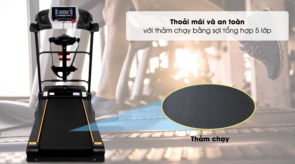 Máy chạy bộ Airbike Sport thảm rộng 420mm - Hàng chính hãng