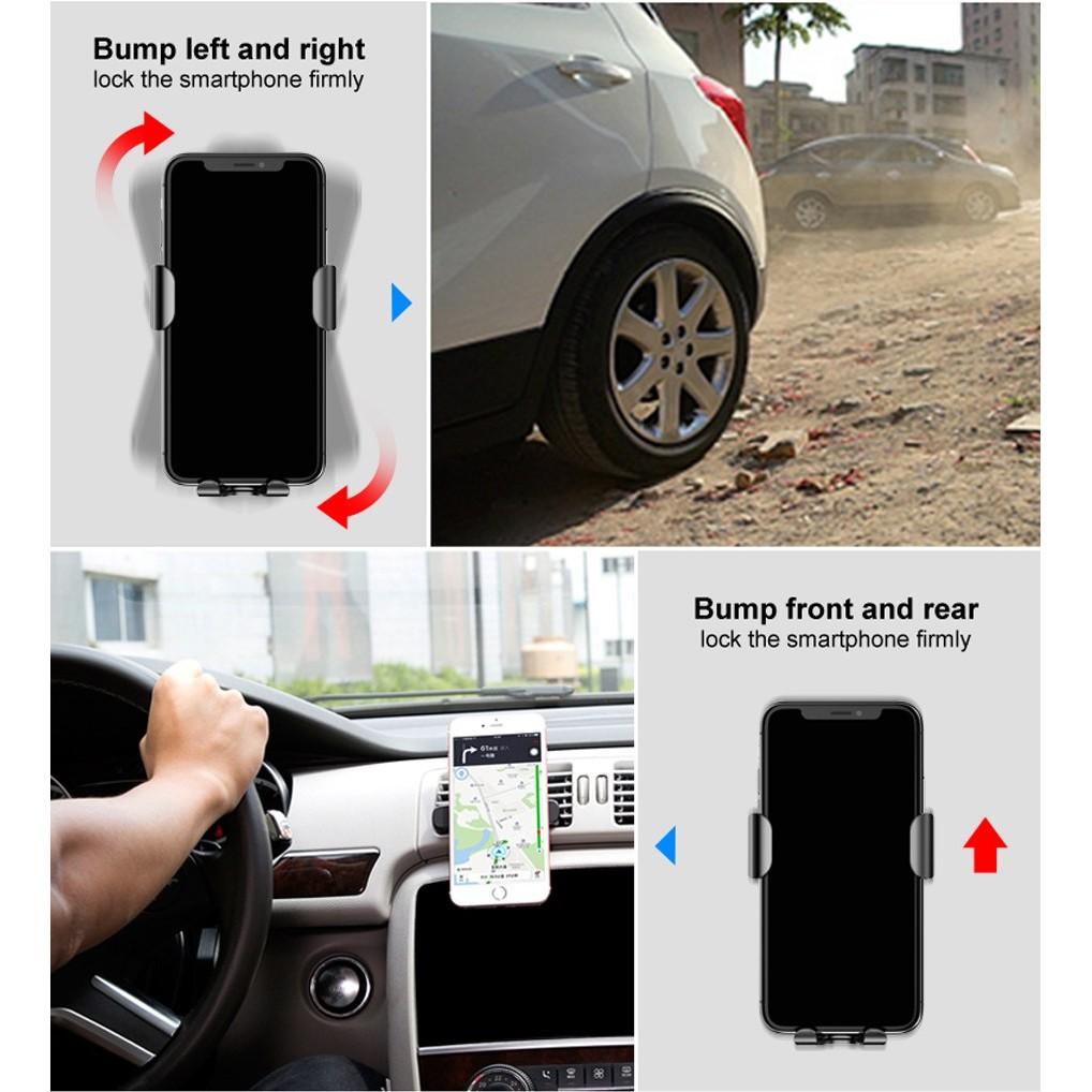 Giá đỡ điện thoại kiêm sạc không dây kẹp cửa gió trên xe hơi chuẩn QI chính hãng Baseus