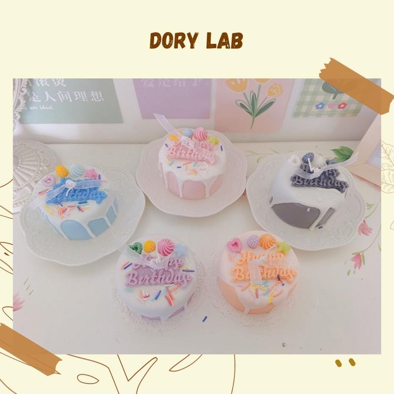 Nến Thơm Bánh Sinh Nhật Happy Birthday Lớn Handmade, Quà Tặng Ý Nghĩa, Độc Đáo - Dory Lab