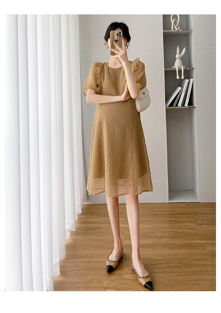 Đầm bầu  sơ mi công sở dáng dài  DR3122