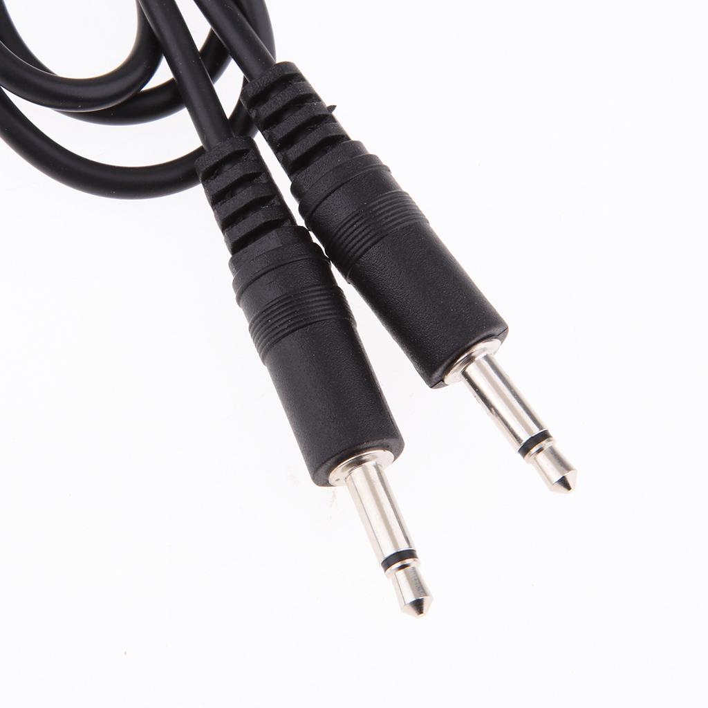 3 Cái 3,5 Mm Nam đến Nam Mono Jack Tai Nghe Dây Cáp âm Thanh 1M Đen